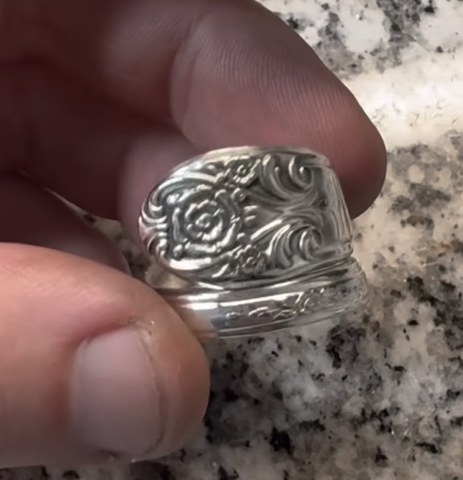 Ornate rose ring close-up